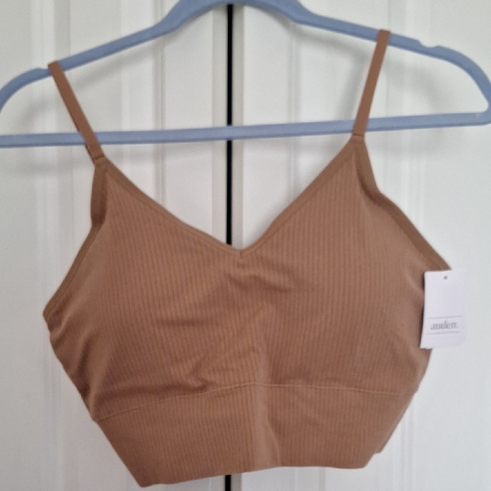 Auden seamless ribbed bralette tan XXL